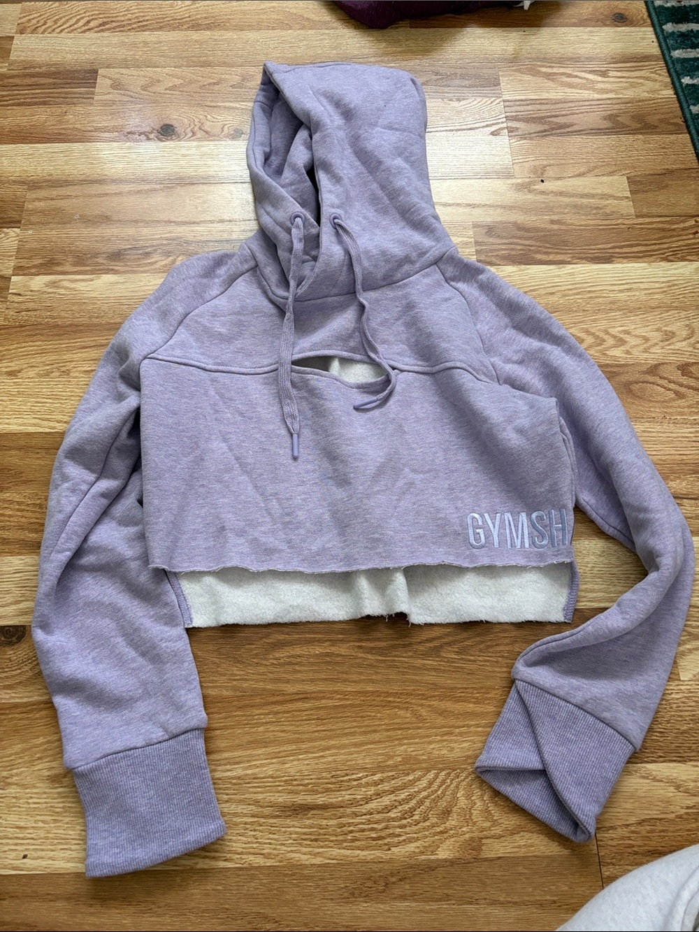 Gymshark Lavender Cropped Pullover Hoodie